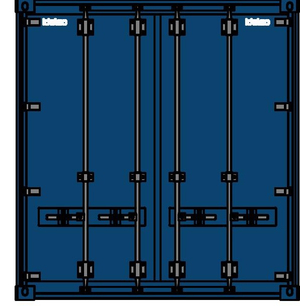 Technische Ansicht des Idelco Seecontainers mit 20 Fuß